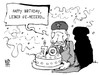 Cartoon: Putin gratuliert Schröder (small) by Kostas Koufogiorgos tagged karikatur,koufogiorgos,illustration,cartoon,putin,schröder,geburtstag,torte,kuchen,politik,freunde,gazprom,russland