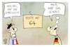 Cartoon: Rente mit 64 (small) by Kostas Koufogiorgos tagged karikatur,koufogiorgos,rente,64,frankreich,deutschland,arbeit,streik