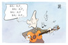 Cartoon: Scholz auf dem Wohnungsbaugipfel (small) by Kostas Koufogiorgos tagged karikatur,koufogiorgos,wohnungsbaugipfel,lied,sozialismus,aufbau,gitarre,musik