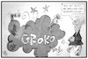 Cartoon: Sicherheitszone Groko (small) by Kostas Koufogiorgos tagged karikatur,koufogiorgos,illustration,cartoon,groko,streit,merkel,kramp,karrenbauer,akk,syrien,sicherheitszone,spd,cdu,demokratie,außenpolitik