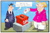 Cartoon: SPD-Befragung (small) by Kostas Koufogiorgos tagged karikatur,koufogiorgos,illustration,cartoon,groko,spd,merkel,mitglied,sozialdemokraten,wahl,wahlurne,abstimmung,cdu,koalition,regierung,politik