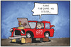 Cartoon: SPD-Parteivorsitz (small) by Kostas Koufogiorgos tagged karikatur,koufogiorgos,illustration,cartoon,gabriel,auto,spd,partei,vorsitz,politik,chef