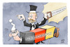 Cartoon: Steuersenkungen (small) by Kostas Koufogiorgos tagged karikatur,koufogiorgos,illustration,cartoon,lindner,finanzminister,zauberer,trick,jungfrau,zersägen,schulden,steuersenkungen,illusion