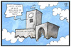 Cartoon: Stuttgart 21 (small) by Kostas Koufogiorgos tagged karikatur,koufogiorgos,illustration,cartoon,stuttgart,21,bahnhof,grund,begründung,luft,projekt,infrastruktur,bahn,db