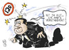 Cartoon: Tempolimit (small) by Kostas Koufogiorgos tagged gabriel,tempolimit,verkehr,autobahn,spd,wahlkampf,auto,karikatur,koufogiorgos