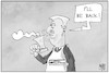 Cartoon: Terminator Weselsky (small) by Kostas Koufogiorgos tagged karikatur,koufogiorgos,illustration,cartoon,weselsky,streik,gdl,bahnstreik