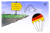 Cartoon: Thüringen und Sachsen (small) by Kostas Koufogiorgos tagged karikatur,koufogiorgos,fallschirm,sachsen,thüringen,deutschland,abgrund,demokratie