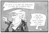 Cartoon: Trump droht (small) by Kostas Koufogiorgos tagged karikatur,koufogiorgos,illustration,cartoon,trump,drohung,auto,strafzoll,is,kämpfer