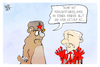 Cartoon: Trump entlarvt Putin (small) by Kostas Koufogiorgos tagged karikatur,koufogiorogos,trump,putin,bär,ketchup,blut,russland,usa