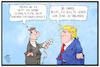 Cartoon: Trump lädt ein (small) by Kostas Koufogiorgos tagged karikatur,koufogiorgos,illustration,cartoon,trump,putin,kim,jong,un,nordkorea,russland,usa,journalist,frage,medien,interview