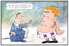 Cartoon: Trump pokert (small) by Kostas Koufogiorgos tagged karikatur,koufogiorgos,illustration,cartoon,trump,putin,poker,strip,helsinki,zugeständnis,niederlage,spieler,journalist,medien,usa,präsident