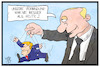 Cartoon: Trump und Putin (small) by Kostas Koufogiorgos tagged karikatur,koufogiorgos,illustration,cartoon,trump,putin,marionette,puppe,verbindung,fäden,strippen,russland,usa,gipfel,helsinki,bilateral,politik