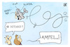 Cartoon: Uneinigkeit bei der Ampel (small) by Kostas Koufogiorgos tagged karikatur,koufogiorgos,ampel,air,defender,flugzeug,regierung