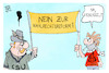 Cartoon: Union und Linke vereint (small) by Kostas Koufogiorgos tagged karikatur,koufogiorgos,wahlrechtsreform,bundestag,linke,union,cdu,csu,demonstration,genosse