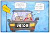 Cartoon: Unionsstreit (small) by Kostas Koufogiorgos tagged karikatur,koufogiorgos,illustration,cartoon,union,cdu,csu,seehofer,merkel,streit,plan,rechts,partei,politik,auto,fahren,mutter,kind