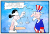 Cartoon: USA (small) by Kostas Koufogiorgos tagged karikatur,koufogiorgos,illustration,cartoon,usa,uncle,sam,justitia,gesetz,recht,amtsenthebung