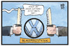 Cartoon: vw-Streit um die Dividende (small) by Kostas Koufogiorgos tagged karikatur,koufogiorgos,illustration,cartoon,vw,volkswagen,dividende,streit,software,messer,dieselgate,abgasskandal,wirtschaft,bilanz