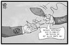 Cartoon: VW (small) by Kostas Koufogiorgos tagged karikatur,koufogiorgos,illustration,cartoon,vw,bund,eu,brüssel,europa,dieselgate,abgasskandal,wirtschaft,automobil,industrie