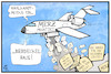 Cartoon: Wahlkampf mit Merz (small) by Kostas Koufogiorgos tagged karikatur,koufogiorgos,illustration,cartoon,merz,wahlkampf,flugzeug,bierdeckel,cdu,vorsitz,bombardement,flyer