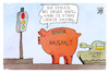 Cartoon: Warten auf die Ampel (small) by Kostas Koufogiorgos tagged karikatur,koufogiorgos,ampel,ukraine,hilfe,haushalt,warten,panzer,sparschwein