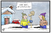 Cartoon: Wintereinbruch (small) by Kostas Koufogiorgos tagged karikatur,koufogiorgos,illustration,cartoon,schnee,schaufeln,schaffen,winter,wetter,wintereinbruch,kälte