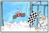 Cartoon: Zum Tod von Niki Lauda (small) by Kostas Koufogiorgos tagged karikatur,koufogiorgos,illustration,cartoon,niki,lauda,sport,rennsport,motorsport,formel,legende,sportler,petrus,paradies,himmelspforte,auto,tod,sieg,einfahrt,himmel