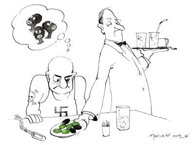 Cartoon: Black olives (medium) by Marlene Pohle tagged cartoon,