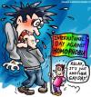 Cartoon: Homo Phobic (small) by illustrator tagged homo gay scared proud cartoon comic character fobia phobic angst fear flag protest illustration illustrator welleman 
