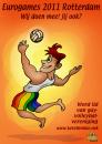 Cartoon: poster volleybal (small) by illustrator tagged poster ketelbinkie design advert advertisement promotion gay queer sport adfiche commercial rainbow jump setup serve peter cartoon illustration cartoonist illustrator