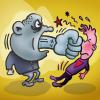 Cartoon: Violent talk (small) by illustrator tagged fist slam hit face pain blow agression smack gay queer verbal abuse illustrator illustration satire cartoon comic peter welleman gag angry