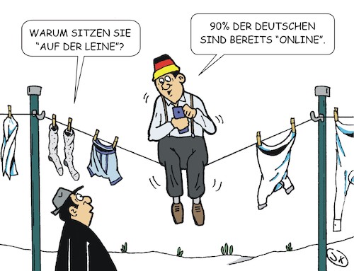 Cartoon: Deutschland ist online (medium) by JotKa tagged deutschland,online,handy,smartphone,iphone,ipad,intermet,soziale,medien,gesellschaft,lifestyle,deutschland,online,handy,smartphone,iphone,ipad,intermet,soziale,medien,gesellschaft,lifestyle
