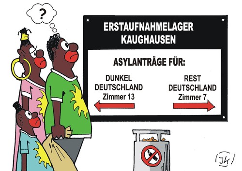 Cartoon: Dunkeldeutschland (medium) by JotKa tagged gauck,gabriel,merkel,asylanten,flüchtlinge,wirtschaftsflüchtlinge,asyl,asylpolitik,einwanderung,einwanderungsgesetz,politik,parteien,politiker,asylantenheime,terror,drohung,ängste,angst,fremdenfeindlichkeit,flüchtlingsheime,zaun,abschiebung,seenot,usa,europa,afrika,mittelmeer,flüchtlingsströme,lager,erstaufnahme,experten,gesellschaft,gauck,gabriel,merkel,asylanten,flüchtlinge,wirtschaftsflüchtlinge,asyl,asylpolitik,einwanderung,einwanderungsgesetz,politik,parteien,politiker,asylantenheime,terror,drohung,ängste,angst,fremdenfeindlichkeit,flüchtlingsheime,zaun,abschiebung,seenot,usa,europa,afrika,mittelmeer,flüchtlingsströme,lager,erstaufnahme,experten,gesellschaft