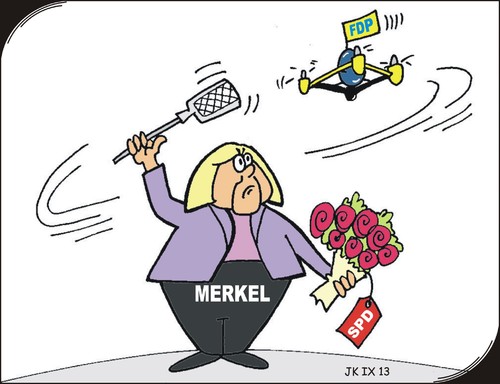 Cartoon: Lästige Drohne (medium) by JotKa tagged wahlwerbung,wähler,abgeordnete,bundestagsmandate,bundestag,koalitionspartner,koalitionen,bundestagswahl,wahlkampf,csu,spd,cdu,fdp