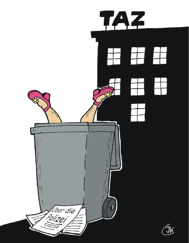 Cartoon: Müll (medium) by JotKa tagged taz,hengameh,yaghoobifarah,medienskandal,presse,polizei,müll,müllhalde,redaktion,taz,hengameh,yaghoobifarah,medienskandal,presse,polizei,müll,müllhalde,redaktion