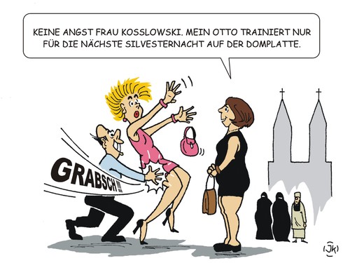 Cartoon: Silvester (medium) by JotKa tagged silvester,silvesterfeier,neujahr,köln,domplatte,immigration,sexuelle,übergriffe,nordafrikaner,maghreb,wirtschaftsasylanten,polizei,kontrollverlust,behörden,silvester,silvesterfeier,neujahr,köln,domplatte,immigration,sexuelle,übergriffe,nordafrikaner,maghreb,wirtschaftsasylanten,polizei,kontrollverlust,behörden