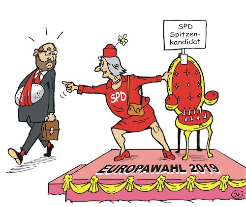 Cartoon: Spitzenkandidat (medium) by JotKa tagged schulz,martin,spd,spitzenkanddat,europawahl,2019,schulz,martin,spd,spitzenkanddat,europawahl,2019
