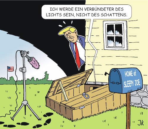Cartoon: US Wahlkampfreden 1 (medium) by JotKa tagged us,wahlkampf,joe,biden,donald,trump,white,house,demokraten,republikaner,elections