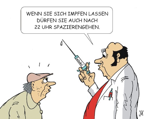 Cartoon: Verlockendes Angebot (medium) by JotKa tagged corona,coronapandemie,impfen,impfstoff,impfmuffel,impfverweigerer,ärzte,arzt,lockdown,bundeslockdown,ausgangssperre,lockerungen,grundrechte,freiheit,corona,coronapandemie,impfen,impfstoff,impfmuffel,impfverweigerer,ärzte,arzt,lockdown,bundeslockdown,ausgangssperre,lockerungen,grundrechte,freiheit