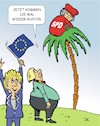 Cartoon: Auf der Palme (small) by JotKa tagged ursula,von,der,leyen,eu,komminssionspräsidenrschaft,kommissionspräsident,merkel,manfred,weber,brüssel,parlament,macron,politiker,parteien,europawahl,wähler,spd
