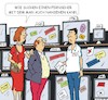 Cartoon: Fernseher gesucht (small) by JotKa tagged handel,und,verkauf,geschäfte,multimedia,elektronik,kunden,käufer,einzelhandel,großhandel,wirtschaft,gesellschaft,freizeit