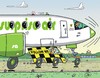 Cartoon: Follow Me (small) by JotKa tagged luftfahrt reisen fliegen flugzeug piloten follow me runway urlaub flugreisen start starten flughafen auto vorfeld fluglotsen tower