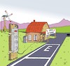 Cartoon: Ländlicher E-Lader (small) by JotKa tagged elektro,elektromobilität,ladestationen,ausbau,umwelt,umweltschutz,elektroauto,mobilität,verkehr,verkehrswende,schneckentempo