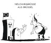 Cartoon: Neujahrsgrüsse aus Brüssel (small) by JotKa tagged klimaschutz grüne energie erderwärmung umwelt klimaneutralität kernenergie gaskraftwerke eu europäische union berlin klimaaktivisten politiker kommission
