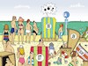 Cartoon: Strandkörbe (small) by JotKa tagged strandkorb,strand,beach,sonne,sun,meer,see,ocean,coast,vacation,holiday,ferien,urlaub,freizeit,wc,toilet,toiletten,urlauber,sand
