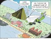 Cartoon: Volcano (small) by JotKa tagged holiday travel distance hotel resort tour operators airplane beach sea recreation environment garbage disposal infrastructure airline pilots swimming sun palm airfield