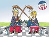 Cartoon: Wahlkampf - Electioneering (small) by JotKa tagged wahlkampf,wahlen,usa,kandidaten,republikaner,demokraten,clinton,trump,schlammschlacht,election,campaigns,candidates,republican,democrats