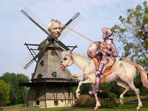 Cartoon: Don Quijote tilting at windmills (medium) by azamponi tagged world,cup,2010,sport
