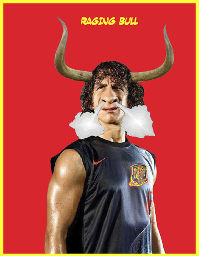 Cartoon: Raging Bull (medium) by azamponi tagged puyol,caricature,world,cup,2010