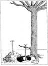 Cartoon: no title (small) by King George tagged baum brief spaten loch 