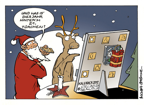 Cartoon: Adventskalender (medium) by Micha Strahl tagged micha,strahl,adventskalender,21122012,mayakalender,weltuntergang,mayaprophezeiung,weihnachten,weihnachtsmann,xmas,kalender,micha,strahl,adventskalender,21122012,mayakalender,weltuntergang,mayaprophezeiung,weihnachten,weihnachtsmann,xmas,kalender